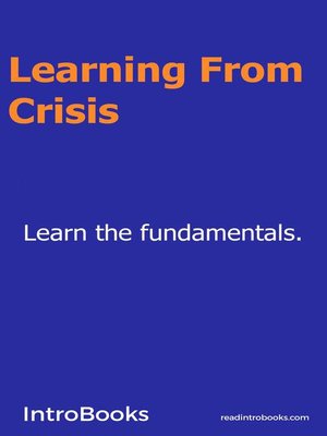 cover image of Learning From Crisis